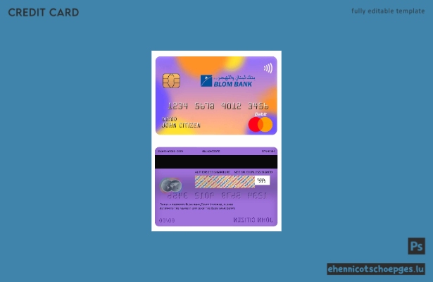 Beispielvorschau der Mastercard-Debitkarte der Egypt Blom Bank